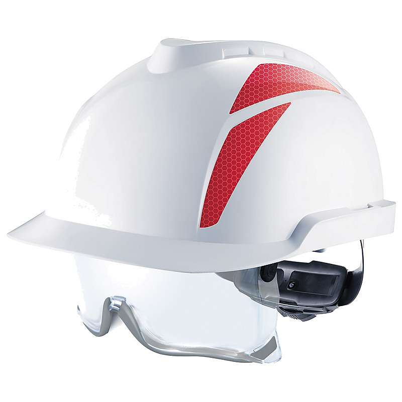 HELMET SAFETY WITHSPECTACLE NONVENTED MSA V-GARD930 ORANGE