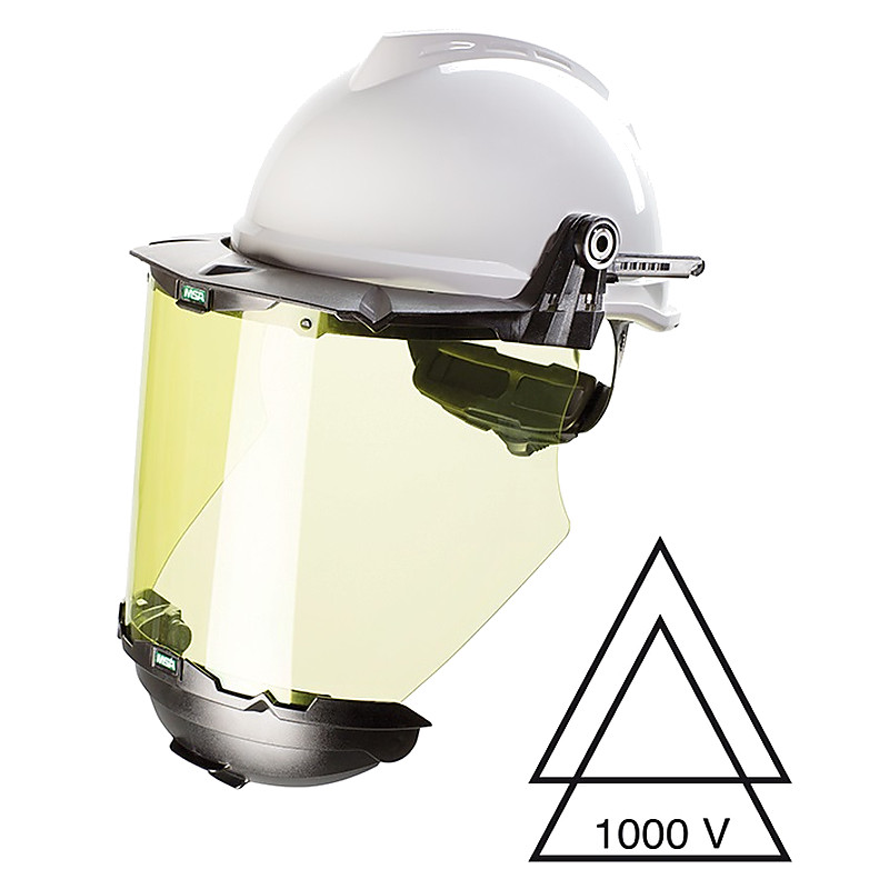 HELMET SAFETY WITHVISOR NONVENTED MSA V-GARD 950 BLUE