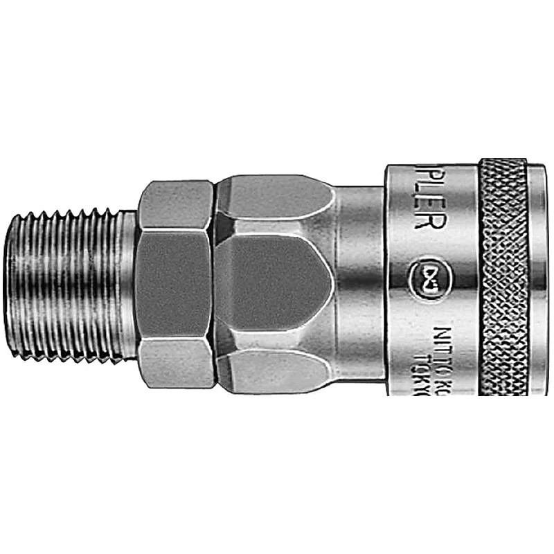 COUPLER QUICK CONNECT SINGLE END SHUT OFF STAINLESS STEEL MALE THREAD END 600SM PT1/2"