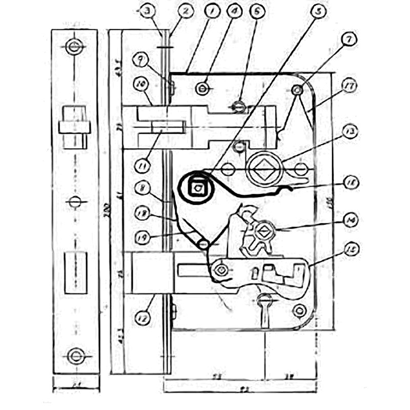 PART FOR TUMBLER MORTISE LOCK OHS#2410 #(2)-13 LEVER HUB