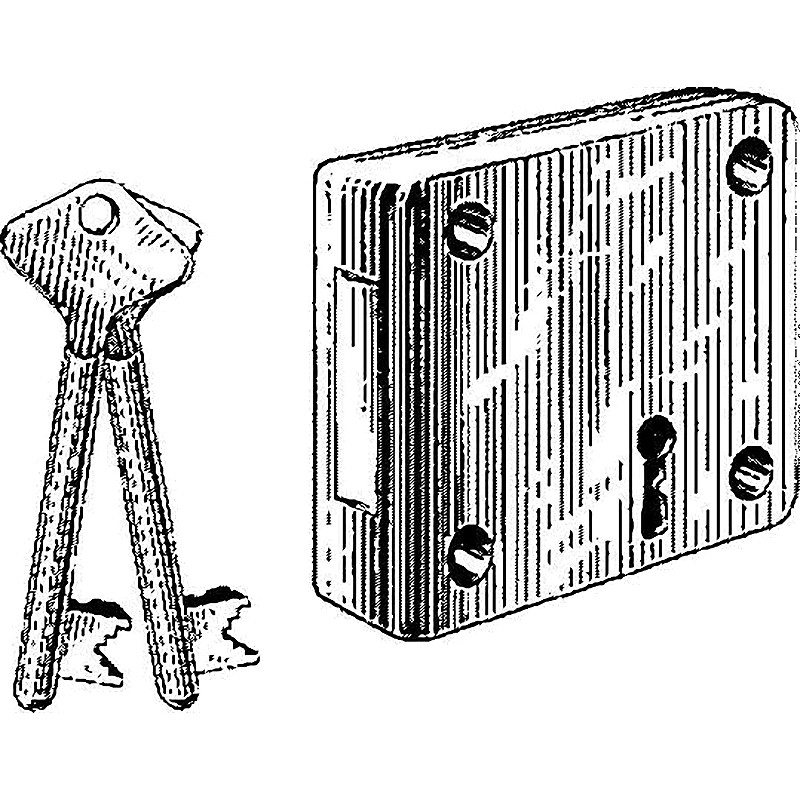 DEAD LOCK RIM BRASS LEFT HAND OUTWARD #3240