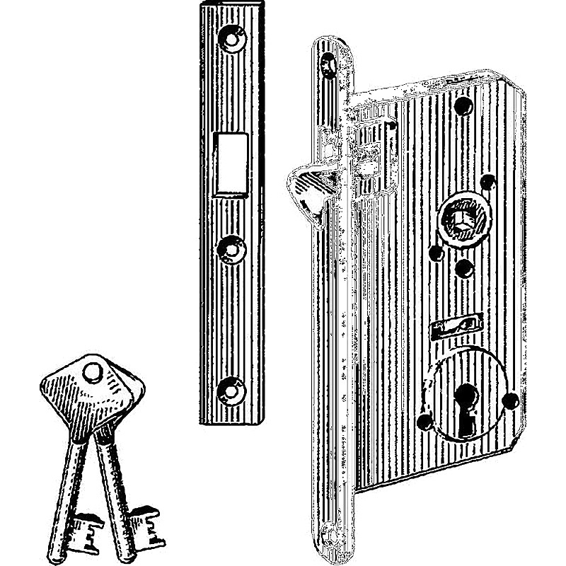 DOOR LOCK MORTISE SLIDING BRASS #3201S