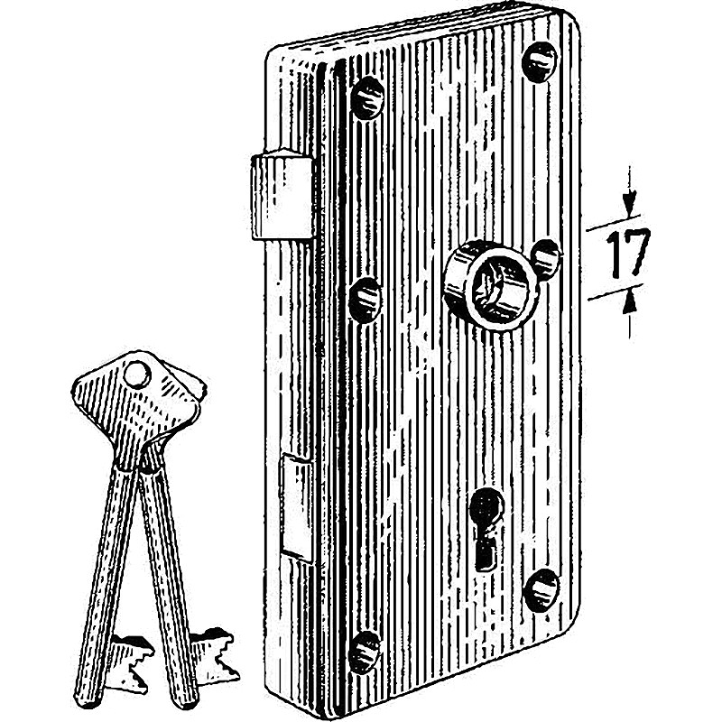 RIM LOCK F/HEAVY DOOR S.STEEL LEFT HAND OUTWARD #3827