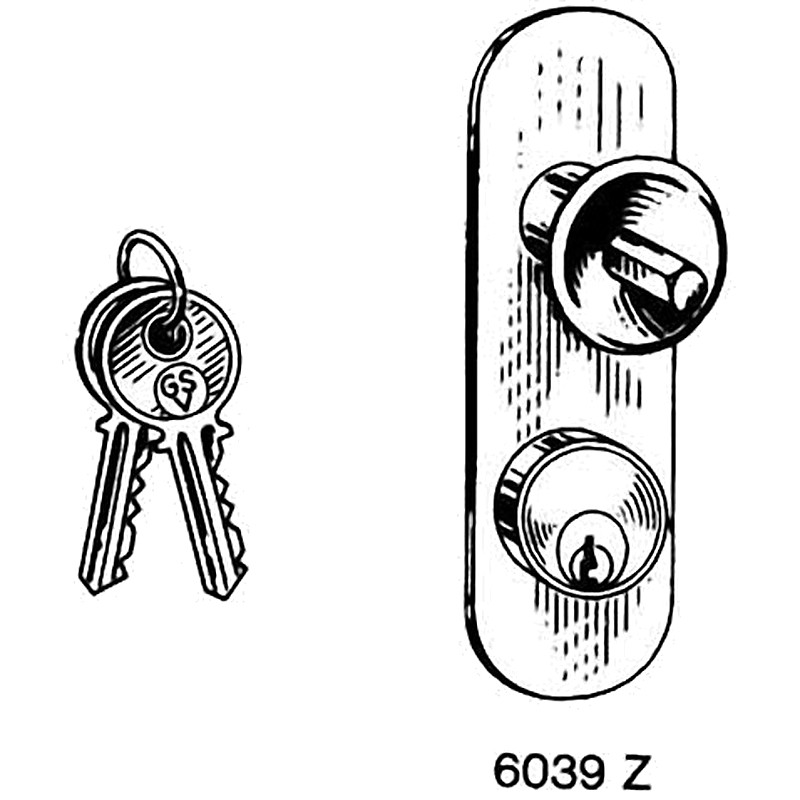 LOCK CABINET WITHCYLINDER #6039Z KNOB PLATE W:30MM RIGHTT