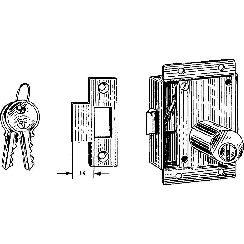 LOCK CABINET WITH CYLINDER & ROSE DOOR THICK 20MM RIGHT #3710Z