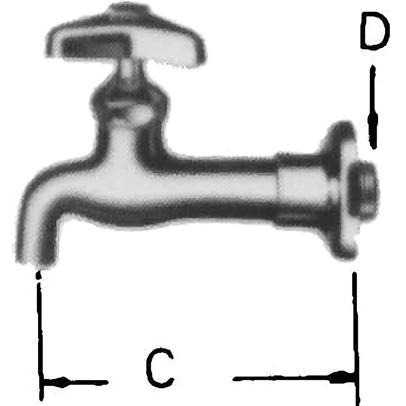 LONG SHANK WALL FAUCET WITH ADJUSTABLE FLANGE 1/2