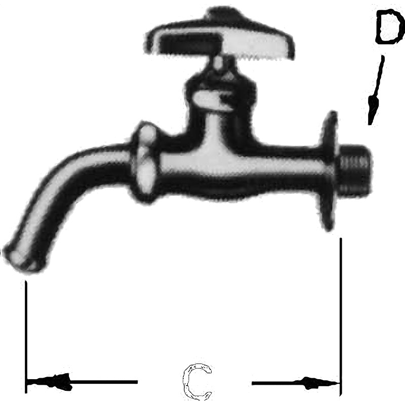 HOSE END WALL FAUCET 1 WITH HOSE COUPLING