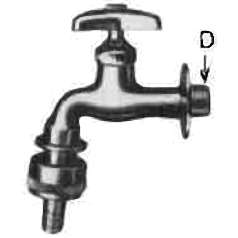 WALL FAUCET WITH SNAP ON HOSE COUPLING 1/2