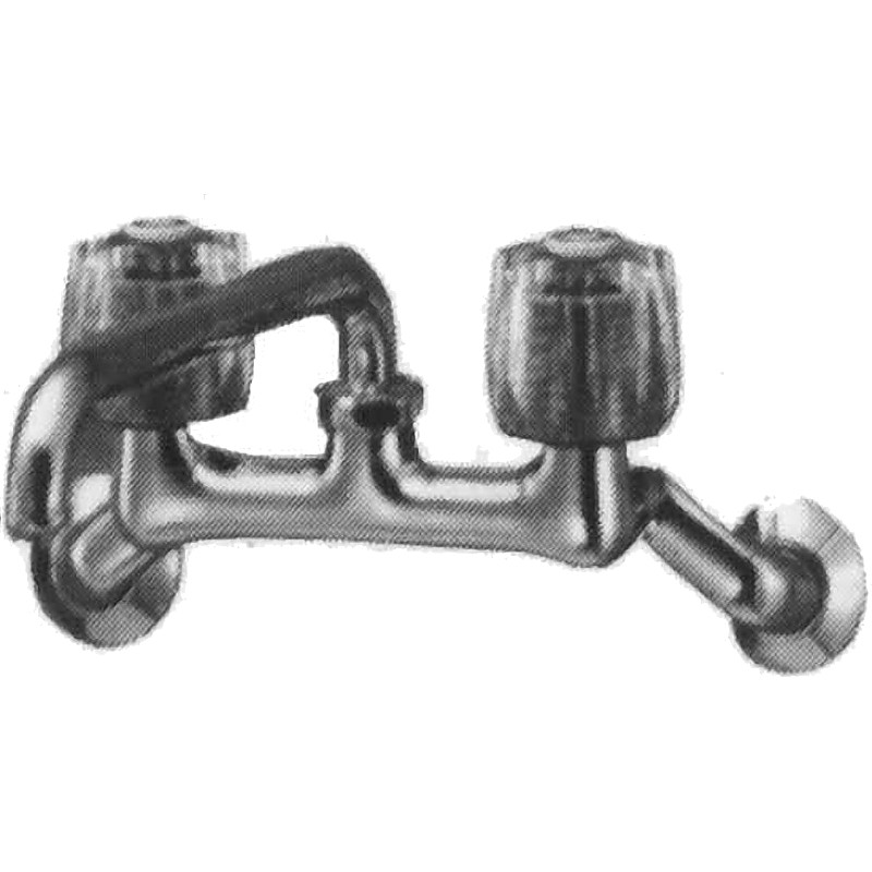 COMBINATION WALL FAUCET 1/2 WITH OVERIGHT HANDEAD SWIVEL SPOUT