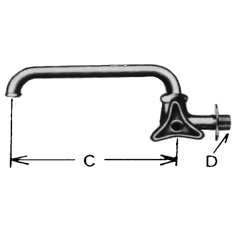 FAUCET WALL RIGHT HAND WITHGOOSE NECK SWIVEL SPOUT 20 (3/4)