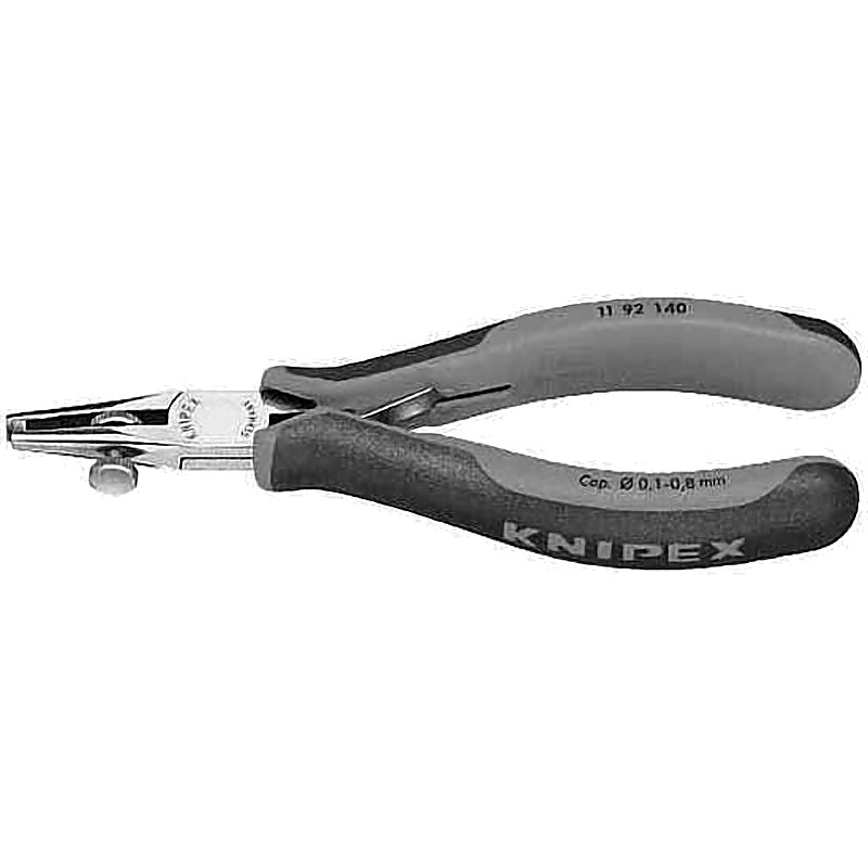 ELECTRONICS WIRE STRIPPERS WITH OPENING SPRING PLASTIC COATED HANDLE 0.1-0.8MM 140MM KNIPEX 1192140
