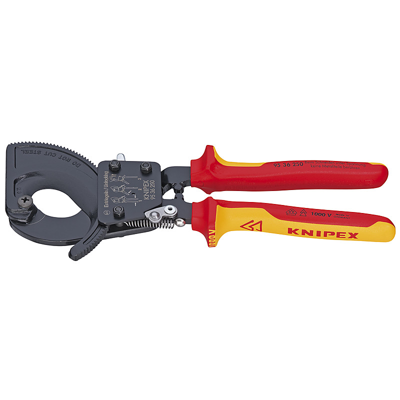 CUTTER CABLE INSULATED RATCHET 2-STAGE 250MM CAPACITY-32MM
KNIPEX 9536250