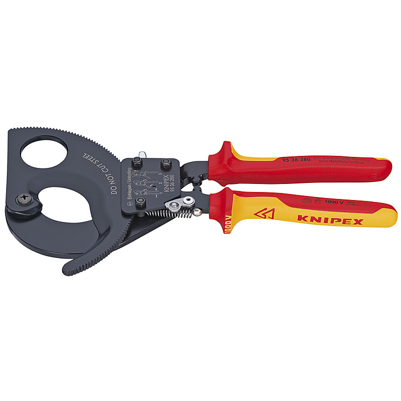 CUTTER CABLE INSULATED RATCHET 2-STAGE 280MM CAPACITY-52MM
KNIPEX 9536280