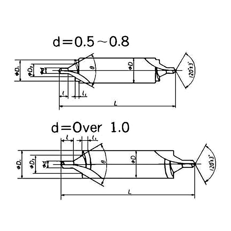 CENTER DRILL HSS C TYPE 1.0MM 60DEG