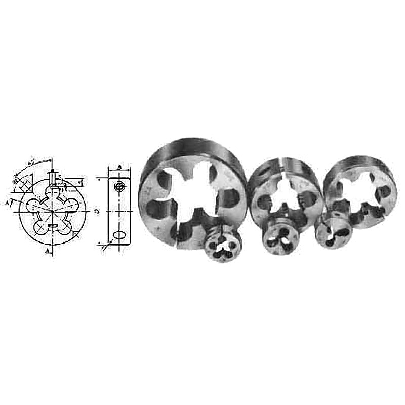 DIE ROUND ADJ UNIFIED COARSE9/16-12UNCXOD38MM CARBON STEEL