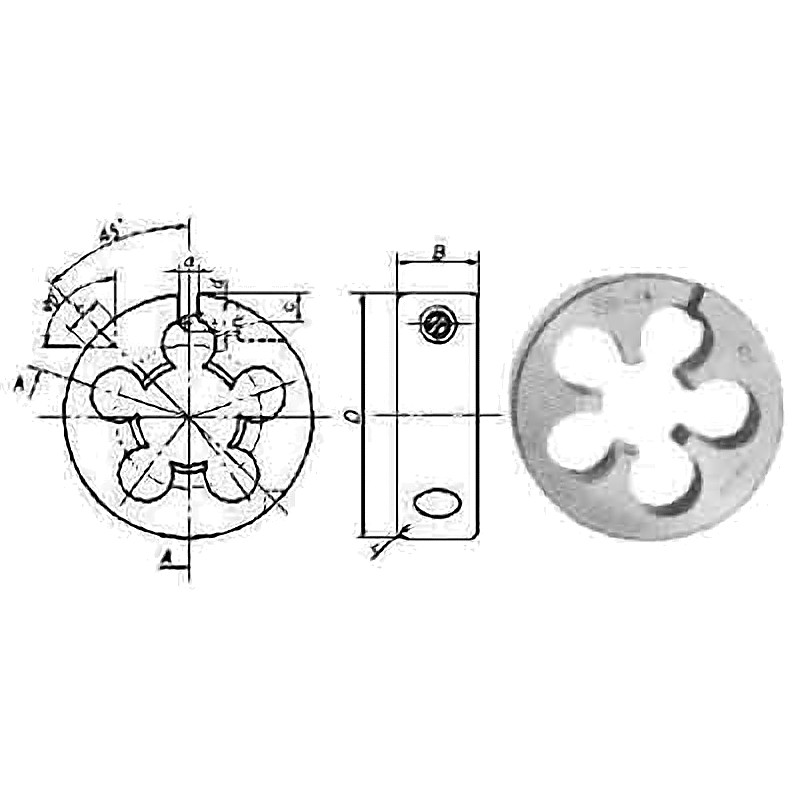 DIE ROUND AMERICA TAPER THREADNPT1X11.5TPI CARBON STEEL