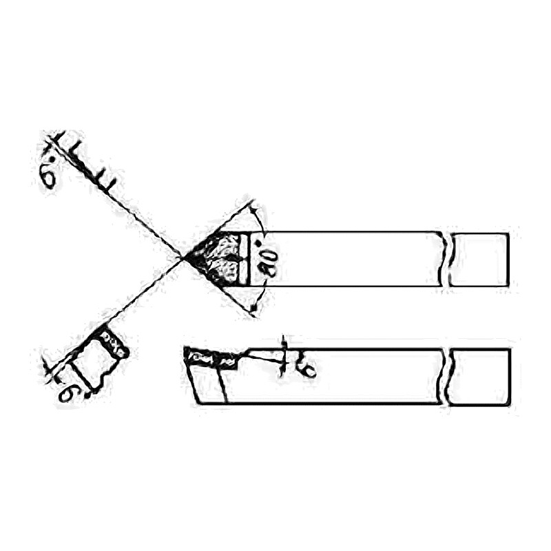 SINGLE POINT TOOL WITH CEMENTED CARBIDE TIP STRAIGHT #35-0 10X10X80MM