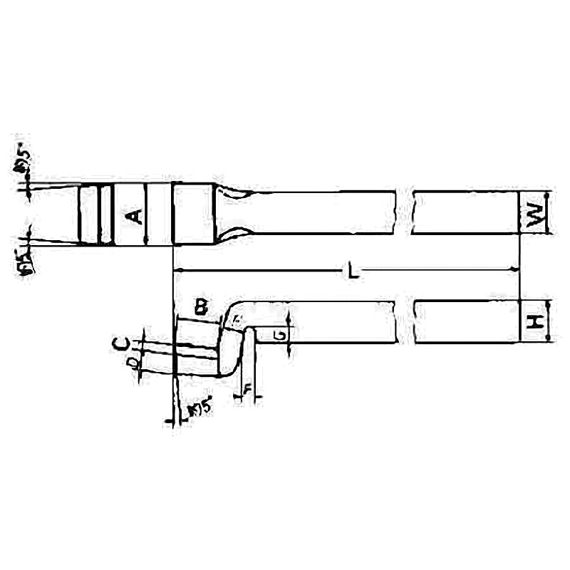 TOOL BIT TIP WELDED HSS SPRING FINISHING-40 40X40X425MM
REFER ISO4 25X25