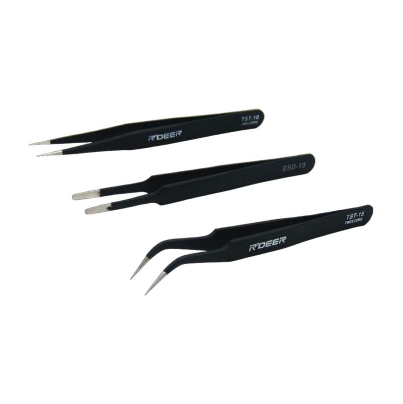 TWEEZERS CURVED TIPS SMOOTH GRIP