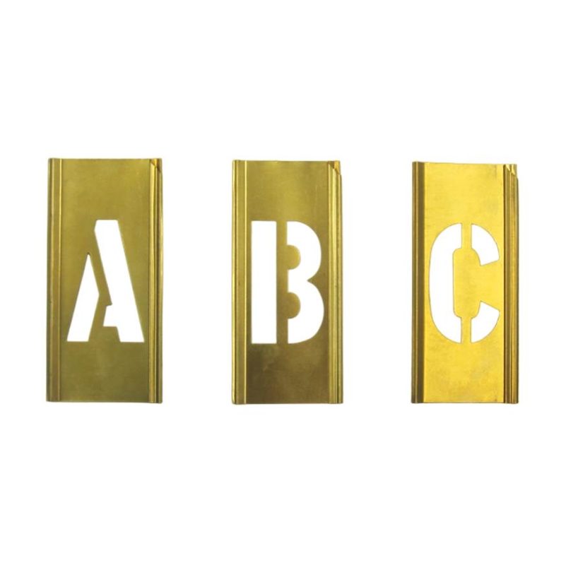 STENCIL LETTER & FIGURE SET BRASS 45MM 76'S